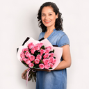 Ramo Glossy - 24 Rosas Rosadas