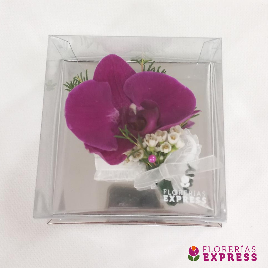 L - Corsage para mano de Orquídea Morada