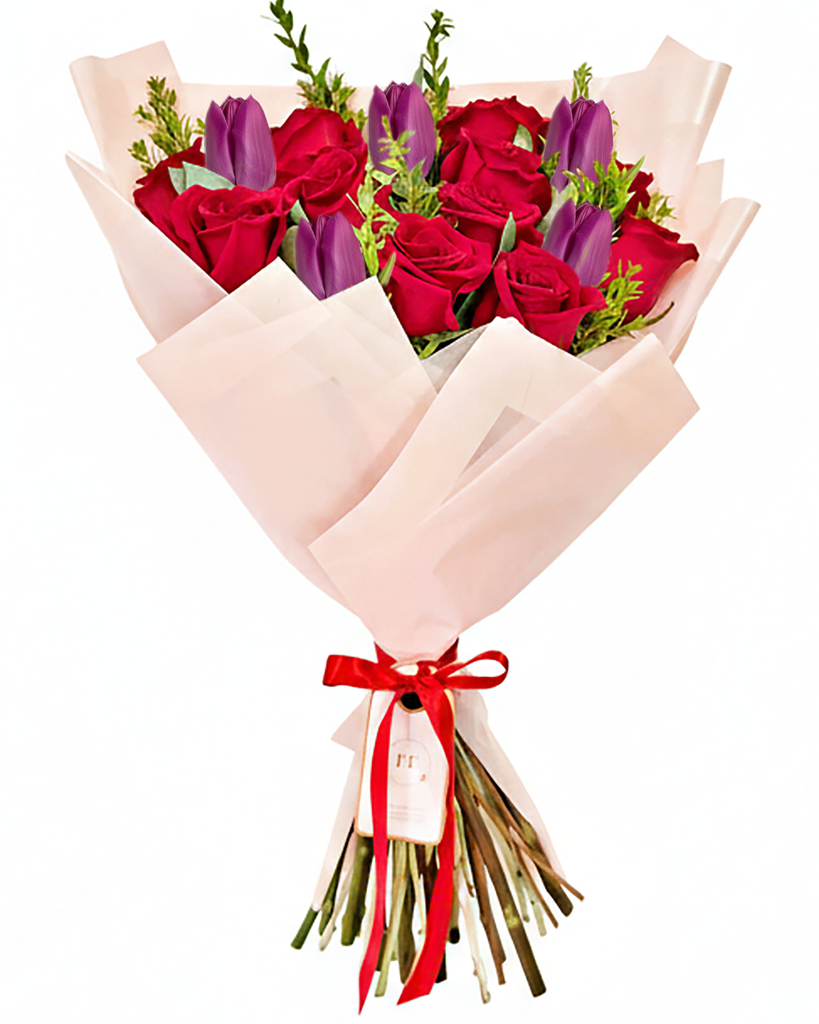 B4 - Ramo de Rosas &amp; Tulipanes - Color tulipanes según stock