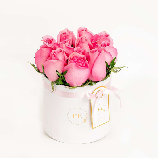E1 - Pink Box 12 rosas