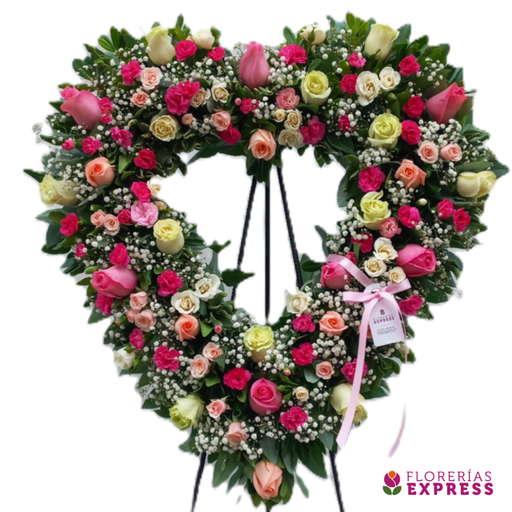 Corazón tonos rosas grande - 2.00 mt