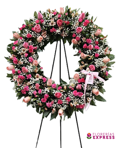 Condolencias tonos rosas grandes - 2.00 mt