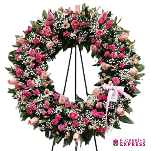 Condolencias tonos rosas grandes - 2.00 mt